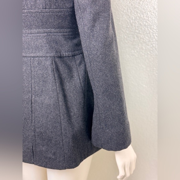 jessica simpson XS wool long black coat oversized collar fully lined - Picture 13 of 17